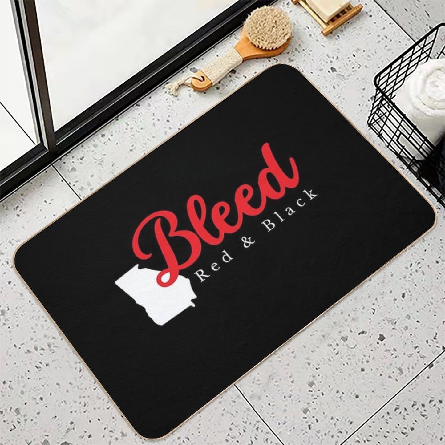 If You Bleed Red & Black, Dawgs Apparel & Trendy Merch  Multi-Purpose Bath Mat