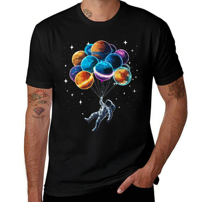 Space Astronaut Holding Planet Balloons Space  Quick-drying T-Shirt