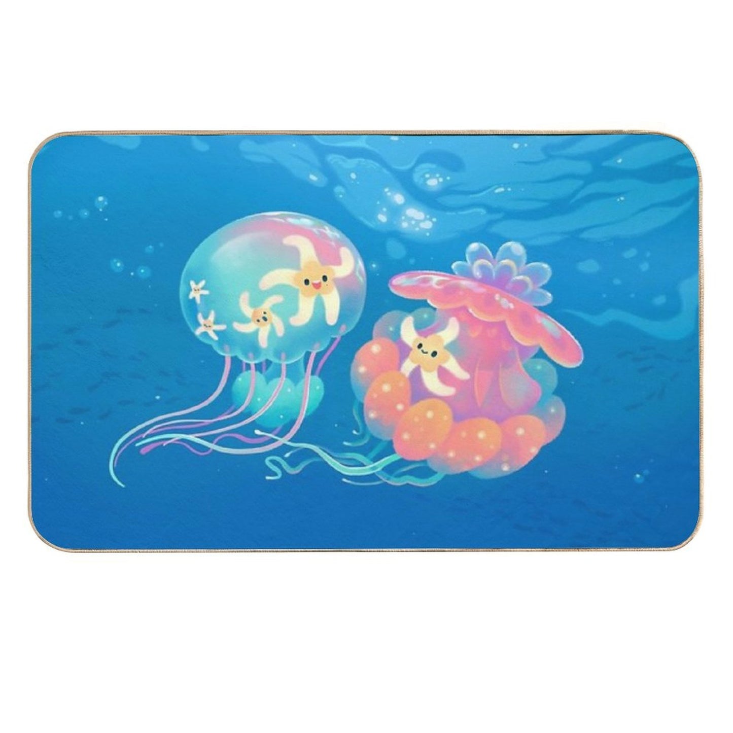 Jellyfish Bus  Pet-Safe Bath Mat