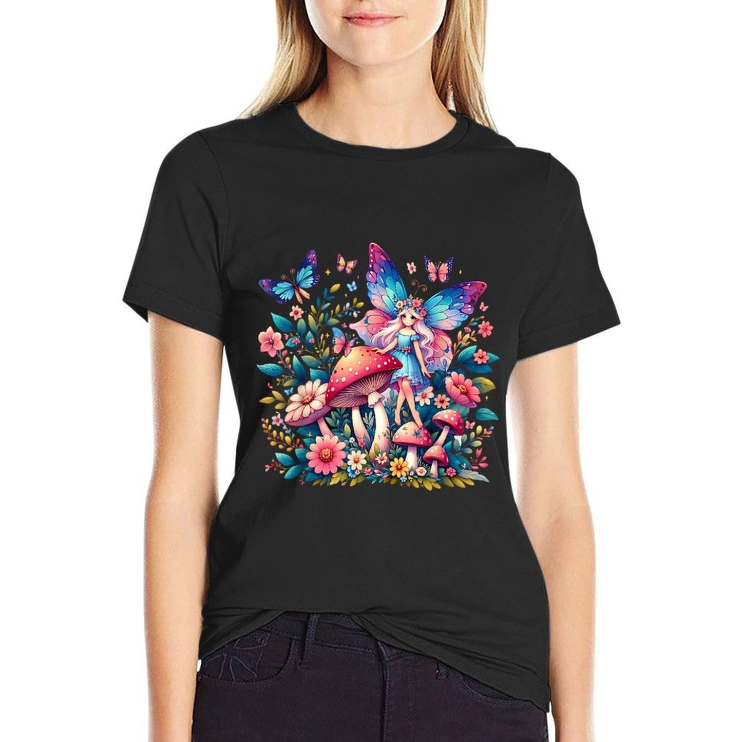 Enchanted Forest Fairy Fantasy Mystical Floral  Butterfly  Versatile T-Shirt