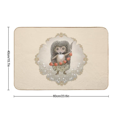 Animal Hedgehog Strawberry  High-Traffic Bath Mat
