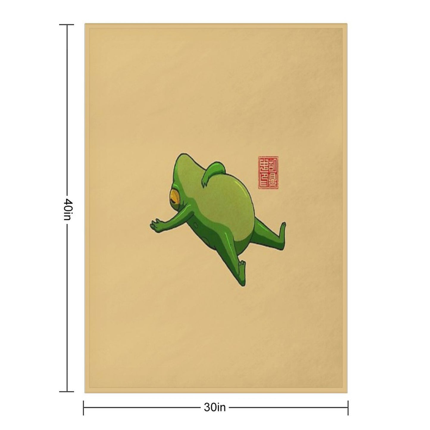 Yoga Frog Mood Machine-washable Throw Blanket