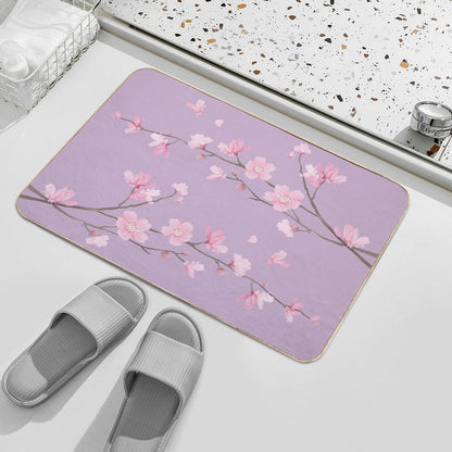 Cherry Blossom Flower Plant - Pastel Purple  Versatile Bath Mat