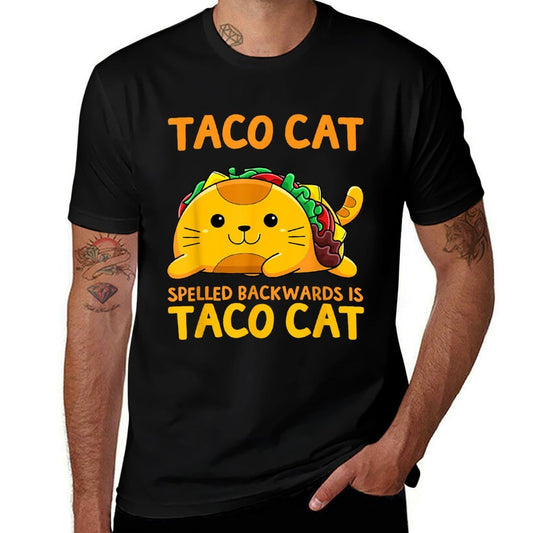 Tacocat Spelled Backwards Taco Cat Cinco De Mayo  High-quality Stitching T-Shirt