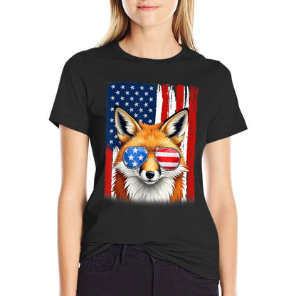 Fox US America Men Women 4th of July Patriotic  Breathable T-Shirt