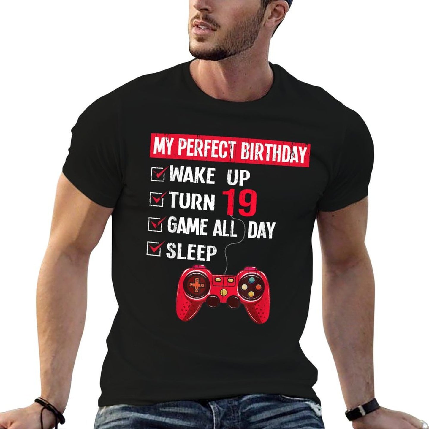 19 Years Old Gamer 19th Birthday Boy My Perfect Party Gift  Durable T-Shirt