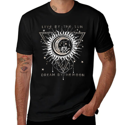 Live By The Sun Dream By The Moon Boho  Summer-ready Fabric T-Shirt
