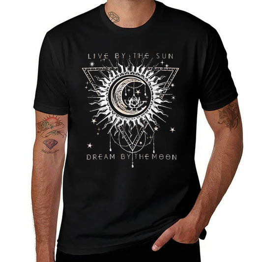 Live By The Sun Dream By The Moon Boho  Summer-ready Fabric T-Shirt