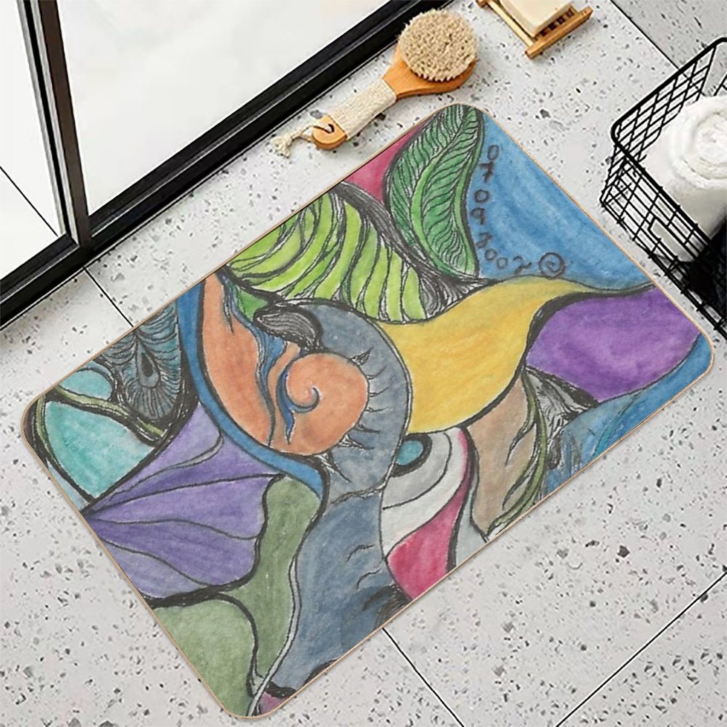 Happy Elephant Trunk  Slip-Resistant Bath Mat