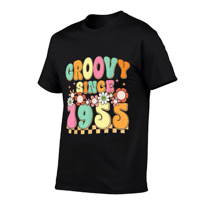 Groovy Since 1955 70 Year Old Flower 70th Birthday Vintage  Affordable Price T-Shirt