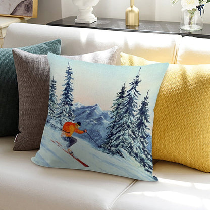 Skiing - The Clear Leader Soft Washable Throw Pillow