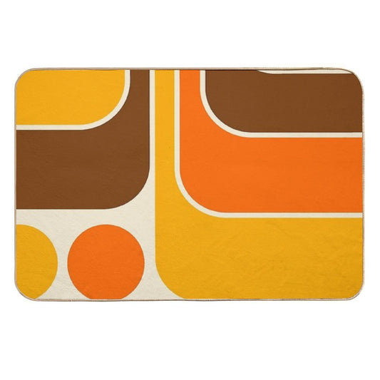 Retro Geometric Design 624  High-Traffic Bath Mat