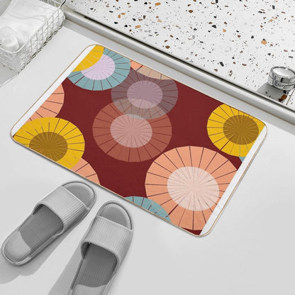 Abstract Floral Pattern  Dirt-Trapping Bath Mat