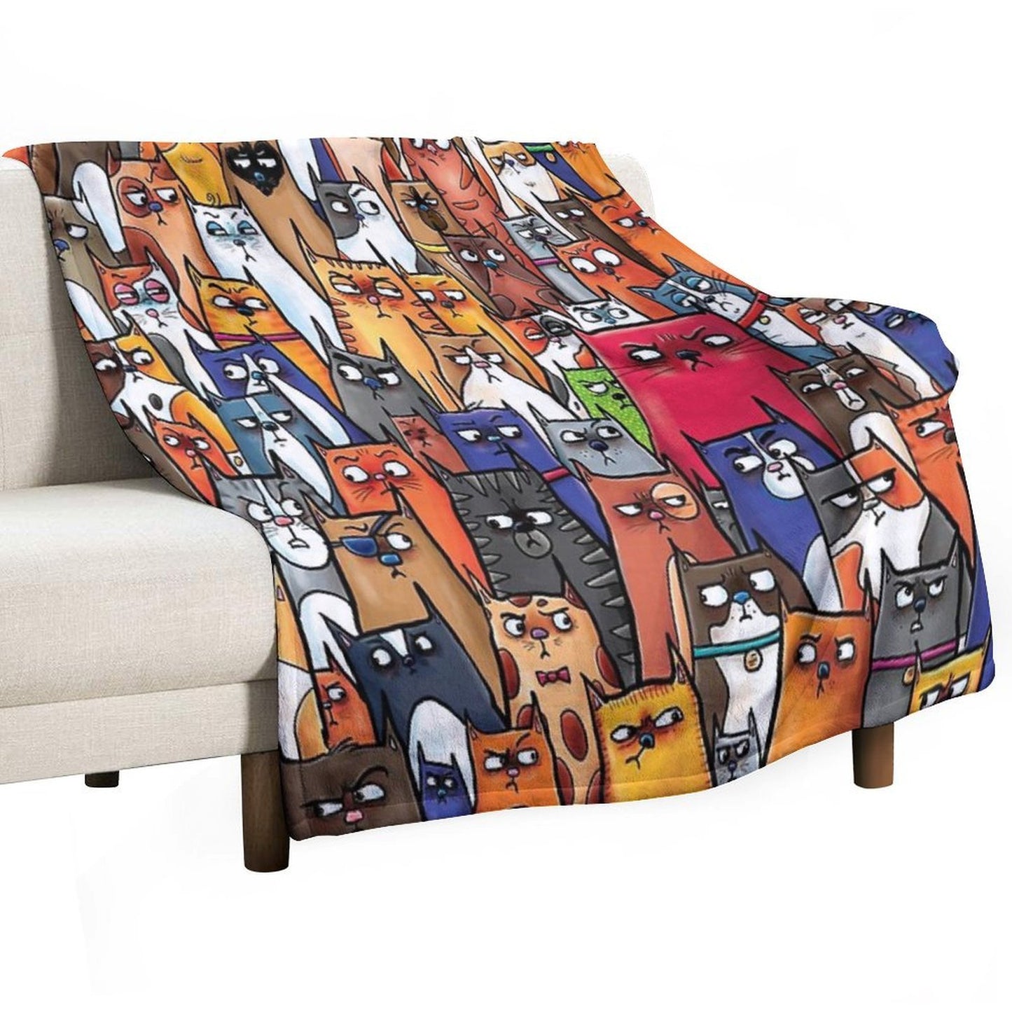 Suspicious Kitties All-season Throw Blanket