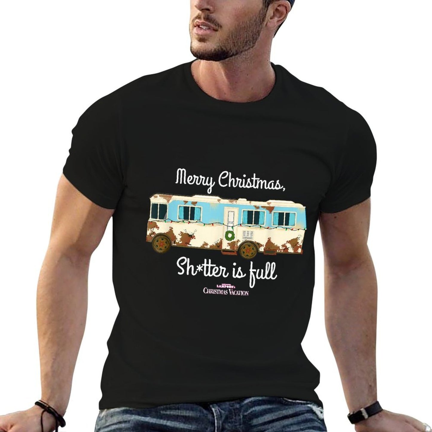 Christmas Vacation Full RV Cousin Eddie Holiday Movie  Wrinkle-resistant T-Shirt