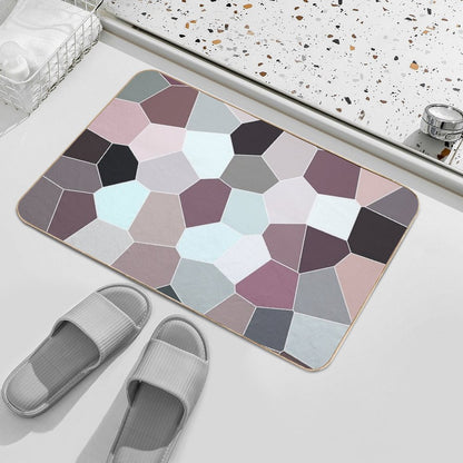 Seashell Colors Coastal Vibes Abstract Seashells And Beach Pebbles Mosaic 4 of 4  Long-Lasting Bath Mat