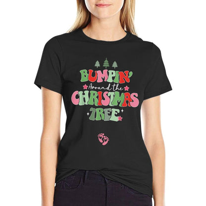 Bumping Around The Christmas Tree Christmas Pregnancy  High-quality Stitching T-Shirt