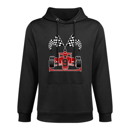 Kids Race Car Theme 9th Birthday Party Racing 9 Year Old Boy Breathable Fabric Hoodie