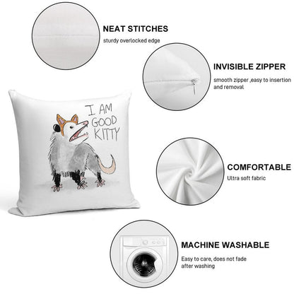 I AM GOOD KITTY Design Soft Gift Ready Throw Pillow