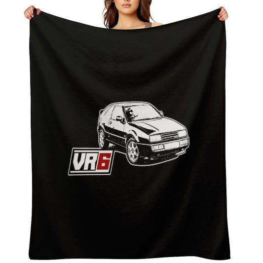 Sketched VR6 Corrado Artwork Travel-friendly Throw Blanket