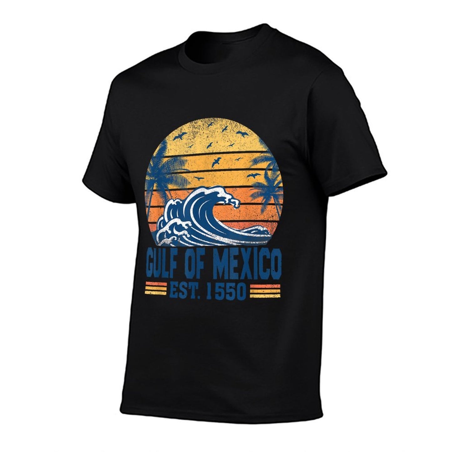 Gulf of Mexico Estd 1550 Retro Vintage Historical  Rolled Sleeves T-Shirt