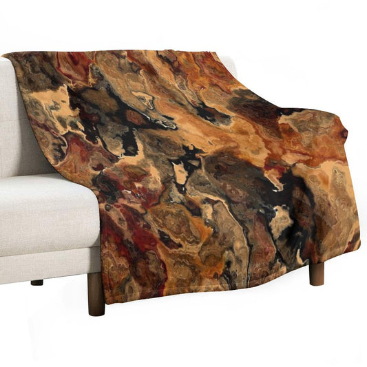 Red Black And Rust Multi-functional Throw Blanket