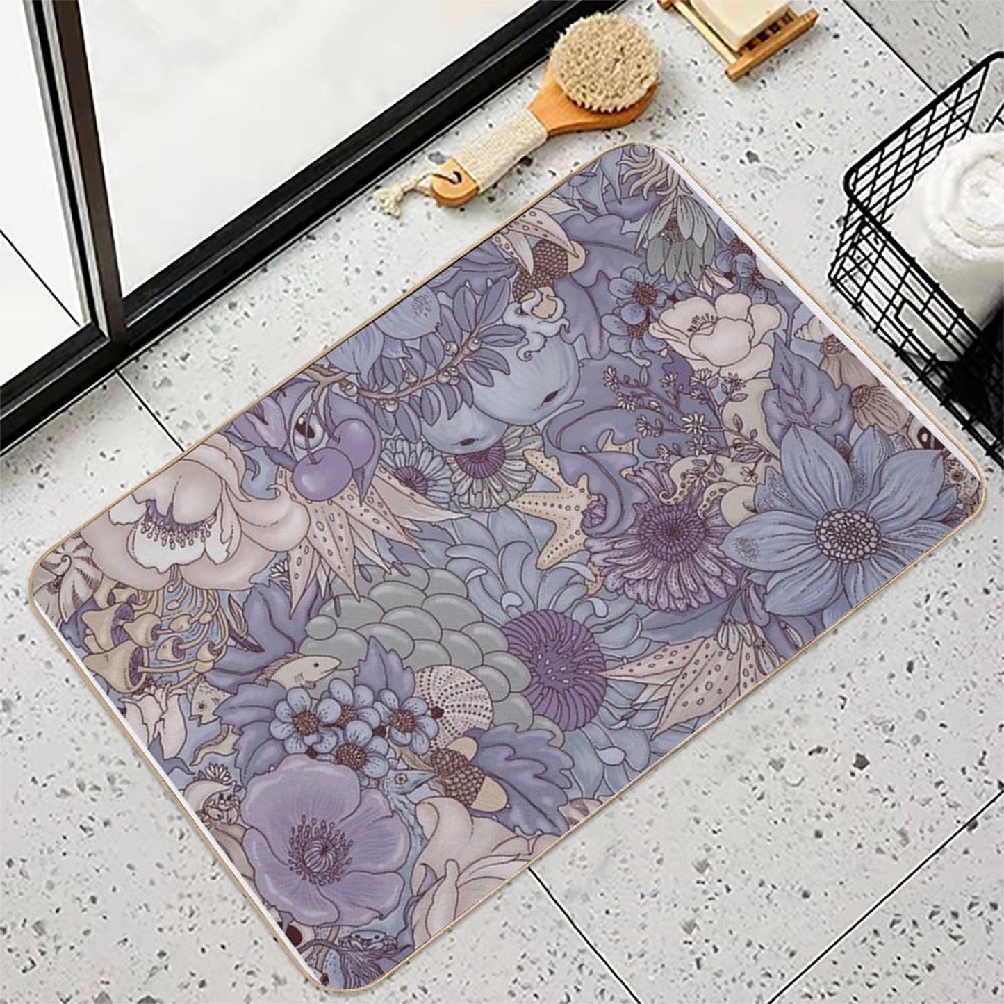 The Wild Side - Lavender Ice  Slip-Resistant Bath Mat