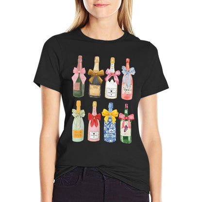 Christmas New Year Champagne Glass Coquette Bottle  Odor-resistant T-Shirt