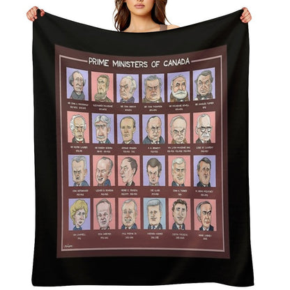 Canada's Prime Ministers (updated 2025) Easy Care Throw Blanket