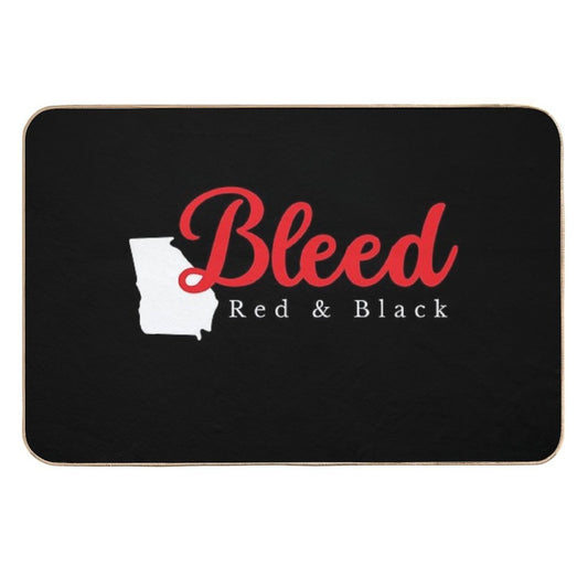 If You Bleed Red & Black, Dawgs Apparel & Trendy Merch  Multi-Purpose Bath Mat