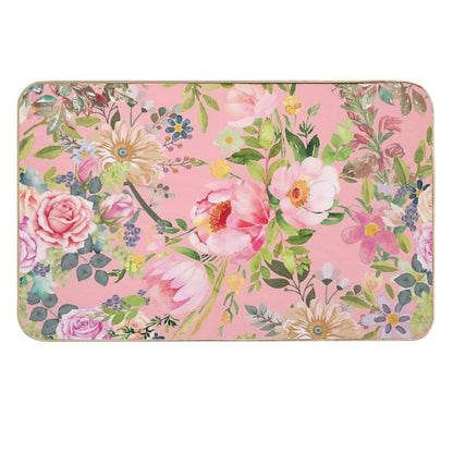 Vintage Floral Pattern  Long-Lasting Bath Mat