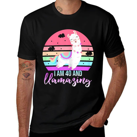 40 Years Old 40th Birthday Llamazing Llama Gift  Stretchy T-Shirt