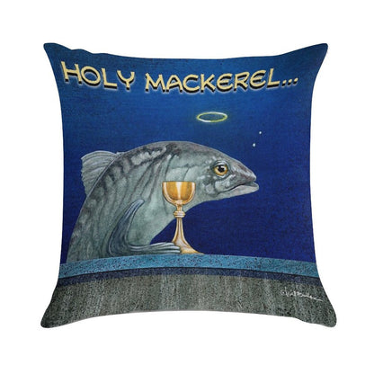 Holy Mackerel... Soft Luxury Feel Throw Pillow
