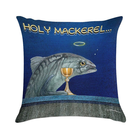 Holy Mackerel... Soft Luxury Feel Throw Pillow