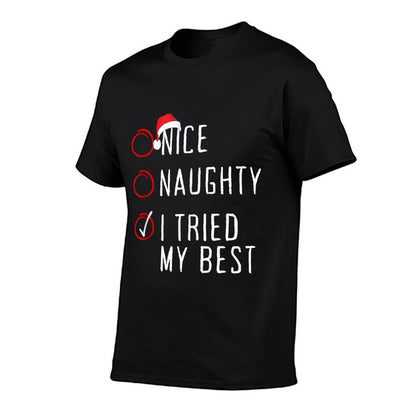 Nice Naughty I Tried My Best Christmas List Xmas Santa Claus  Classic T-Shirt
