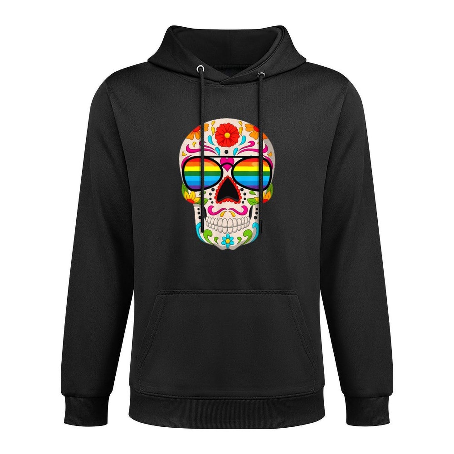 Sugar Skull Rainbow Sunglasses LGBT Gay Pride Month LGBTQ Colorfast Hoodie