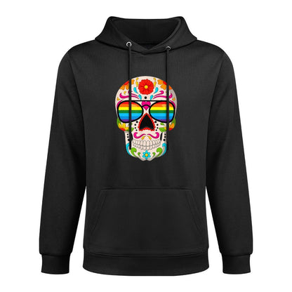 Sugar Skull Rainbow Sunglasses LGBT Gay Pride Month LGBTQ Colorfast Hoodie