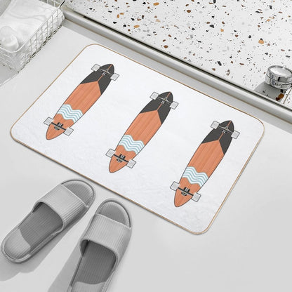 Longboard Minimal Skateboard  Long-Lasting Bath Mat