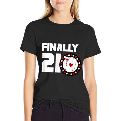 21 Years Old - 21st Birthday Poker  Vintage-inspired T-Shirt