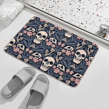 Dark Botanical Skulls – Dark Academia – Enchanted Forest  Stain-Proof Bath Mat