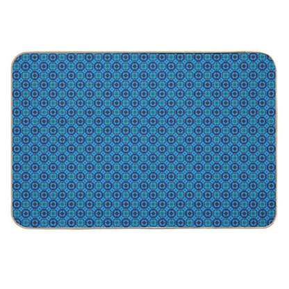 Blue Petal Medallions  Stain-Proof Bath Mat