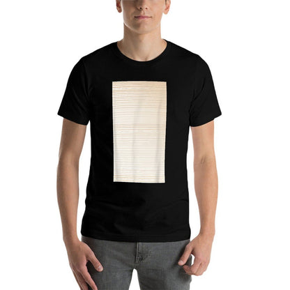 Beige Tan Horizontal Stripes Clean Minimalist  Eco-friendly Material T-Shirt