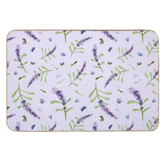 Relax with Lavender on Purple Backround  Odorless Bath Mat
