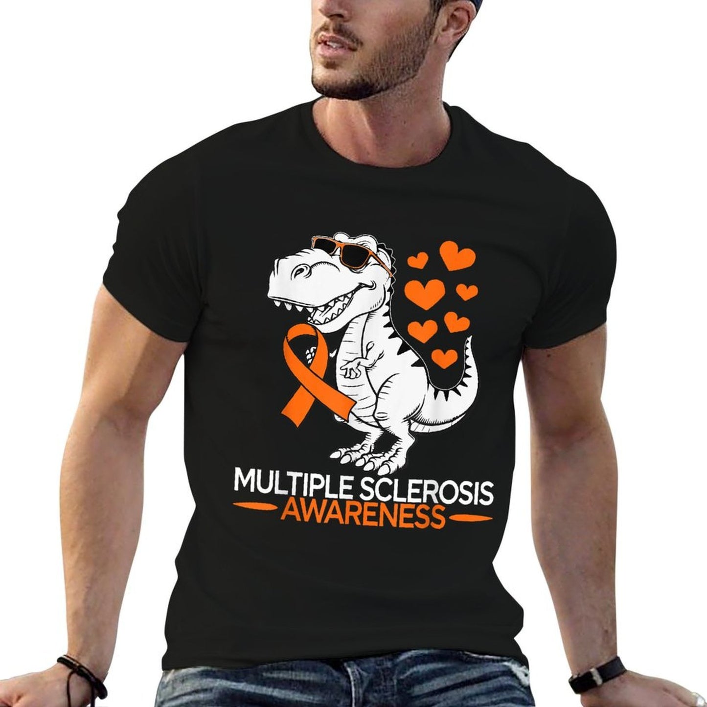 MS Multiple Sclerosis Awareness Dinosaur for Kid Toddler  Wrinkle-resistant T-Shirt