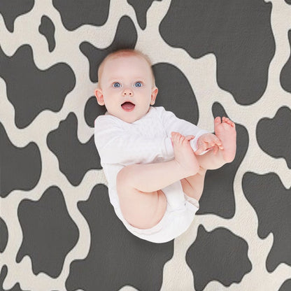 Cow Print Plush Throw Blanket