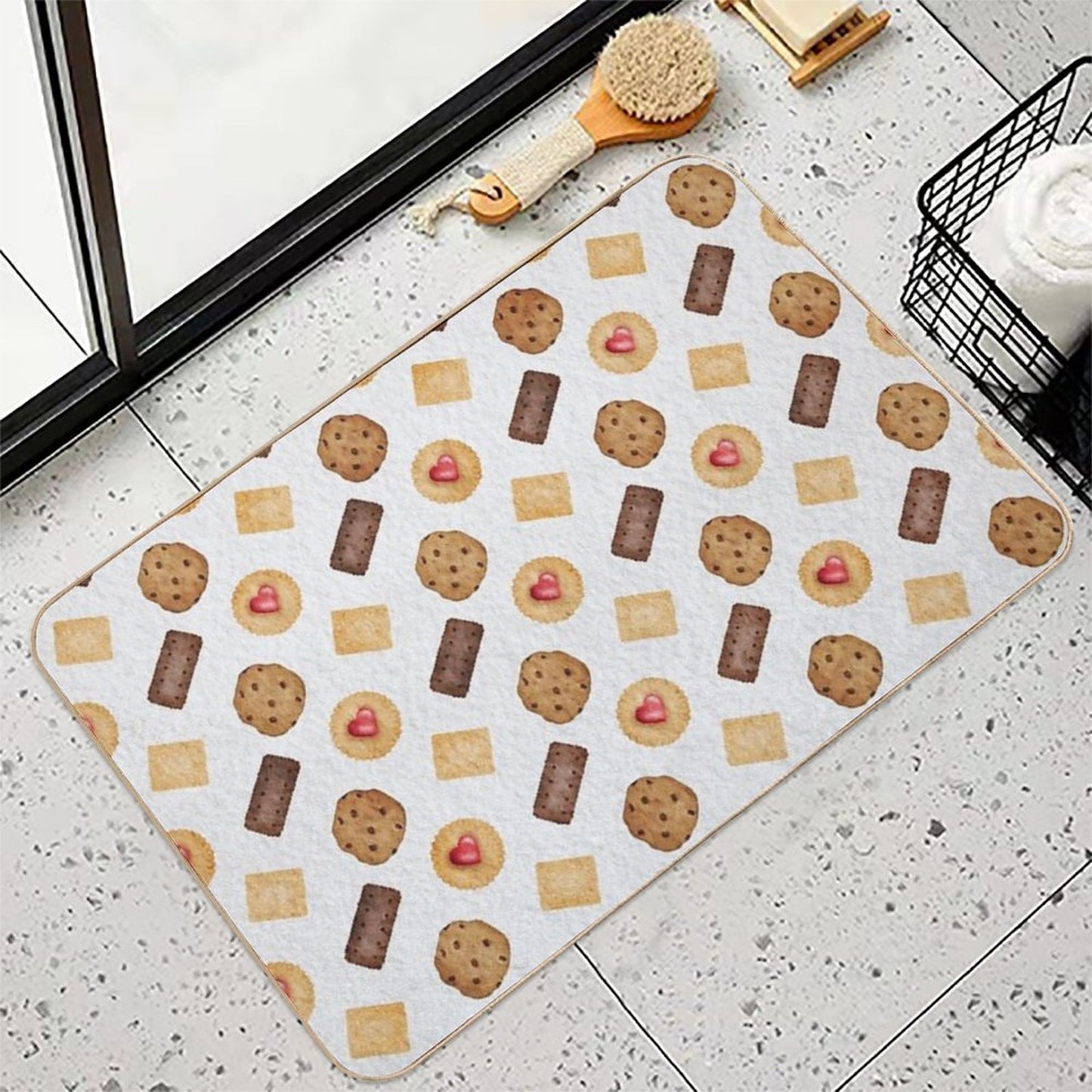 Watercolour Biscuits  Dirt-Trapping Bath Mat