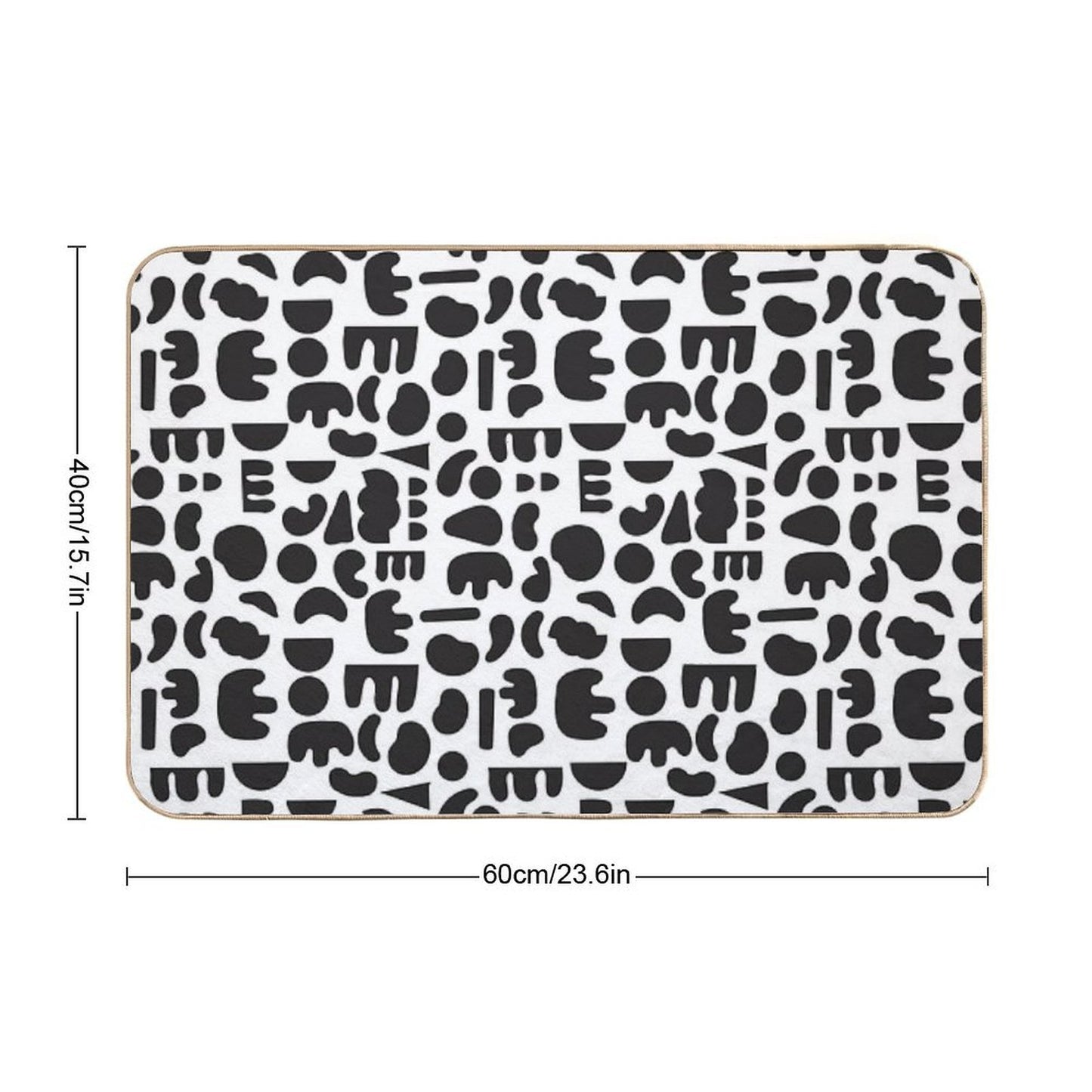 Black And White - Abstract Pattern Dance  Fade-Resistant Bath Mat
