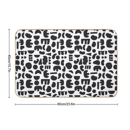 Black And White - Abstract Pattern Dance  Fade-Resistant Bath Mat