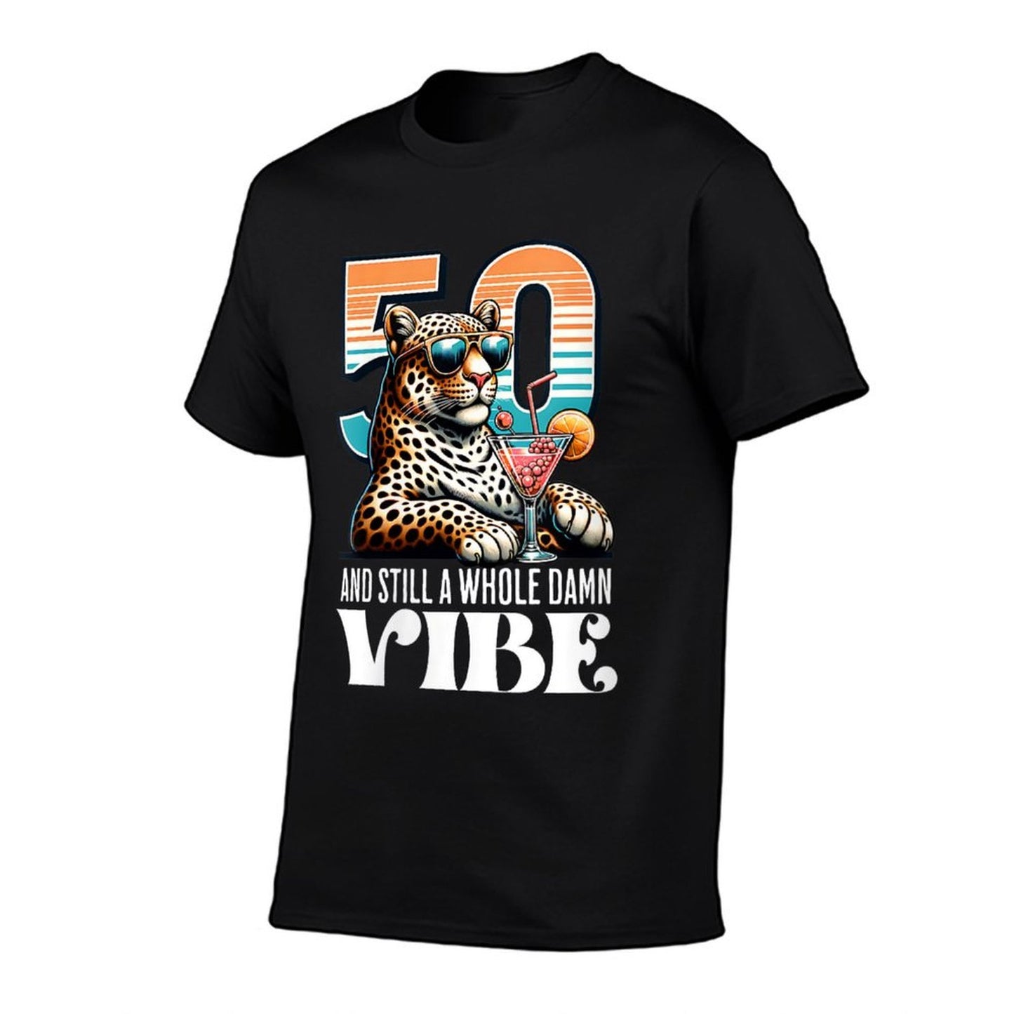 Womens 50 And Still A Whole Damn Vibe – Retro Leopard 50th Birthday  Breathable T-Shirt