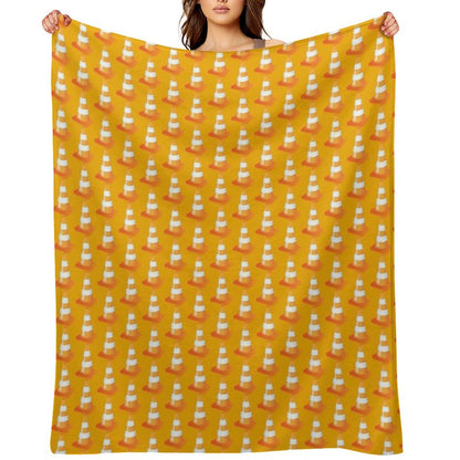 Traffic Cone Funny Road Marker Roadworks Design Travel-friendly Throw Blanket